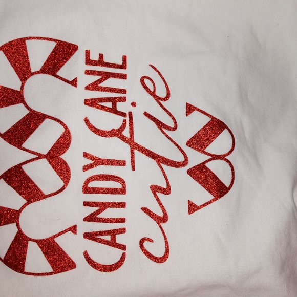 NWT Candy Cane Cutie White Sweatshirt and Pants Set - Picture 12 of 14